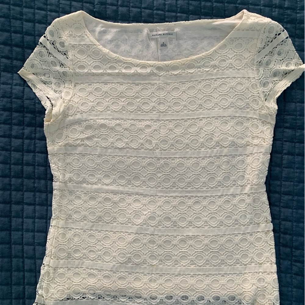Banana Republic Cream Lace Blouse